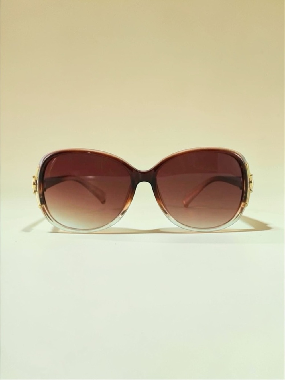 Brown Gold Ombre Oversized Sunglasses Boho Glasses